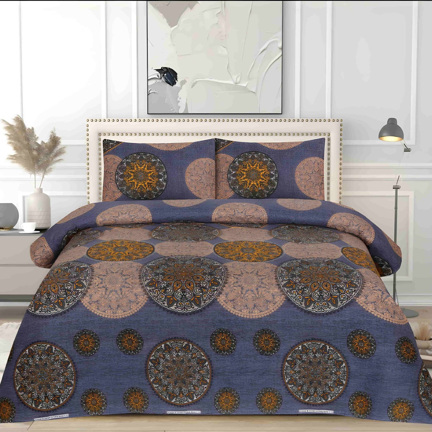 Crystal Cotton 3pc Bedsheet - Lunar Sheet