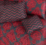 7pc Cotton Comforter Set - Red Crystal