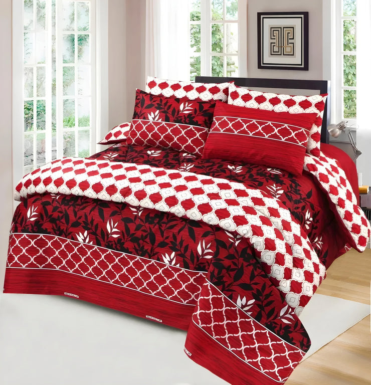 7pc Cotton Comforter Set - Scarlet Leaf