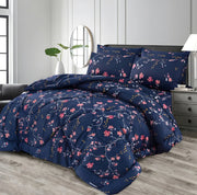 7pc Cotton Comforter Set - Purple Hollyhock