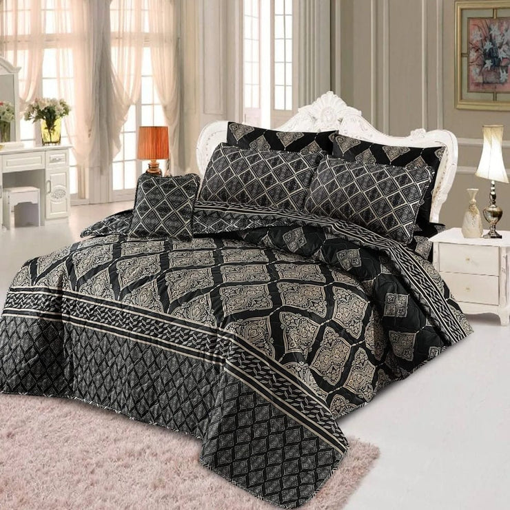 7pc Cotton Comforter Set - Crystal Black