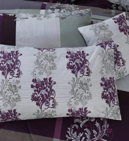 7pc CottonComforter Set Purple Berry