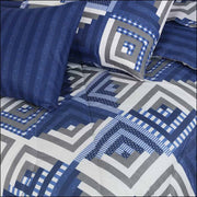 7pc Cotton Comforter Set - Blue Stairs