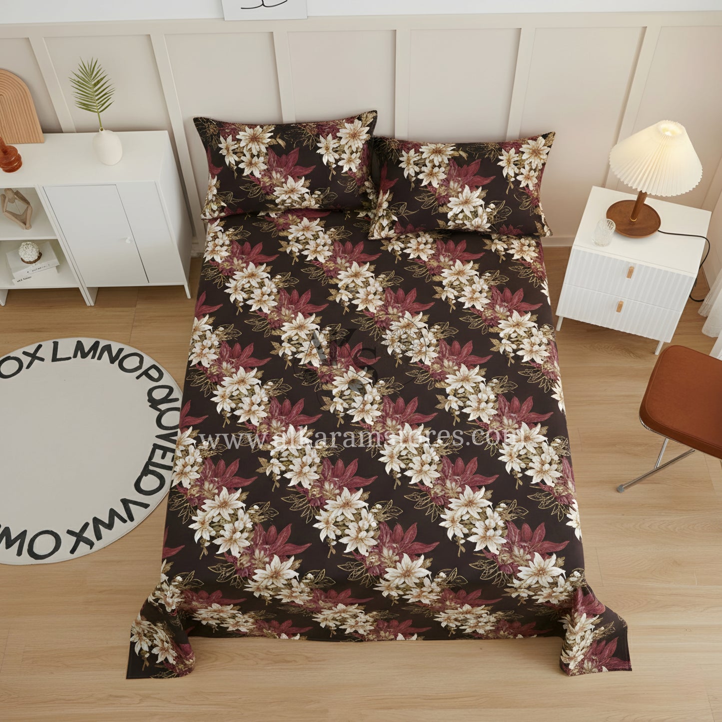 Crystal Cotton 3pc Bedsheet Sypia Mocha