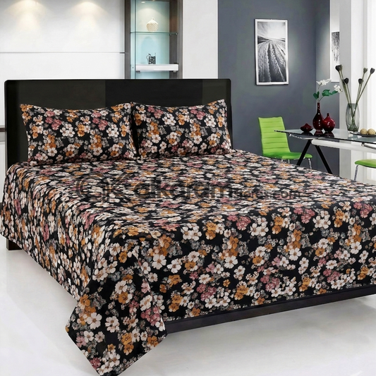 Pure Cotton 3pc Bedsheet Marigold Dusk