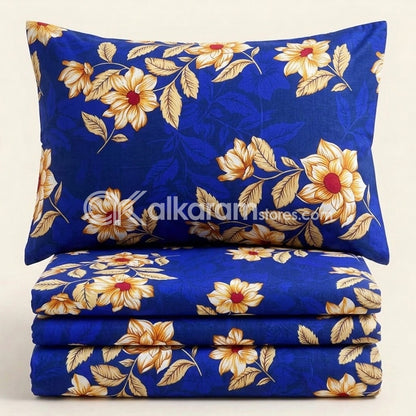 Crystal Cotton 3pc Bedsheet Blue Twilight