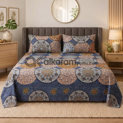 Crystal Cotton 3pc Bedsheet Mandala Motif
