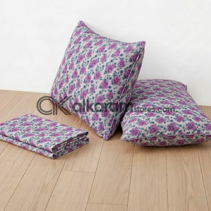 Pure Cotton 3pc Bedsheet Lavender Flora