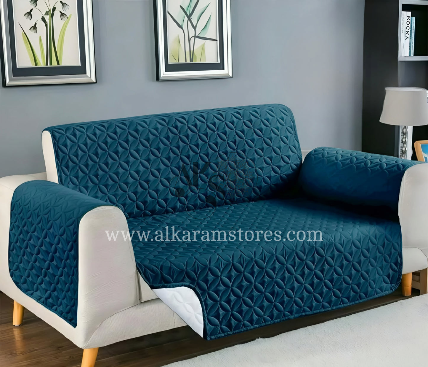 Quilted Zinc Sofa Cover