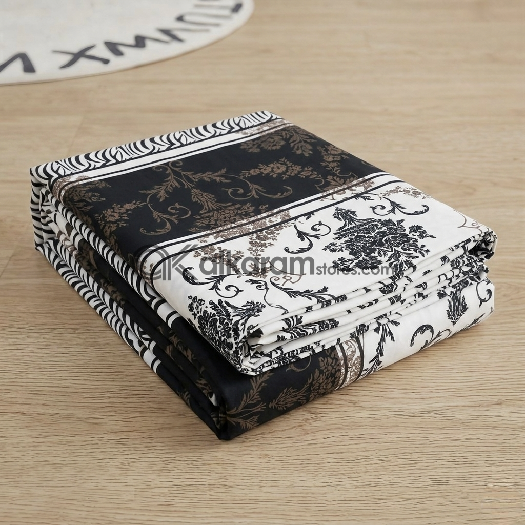 Crystal Cotton 3pc Bedsheet White Damask