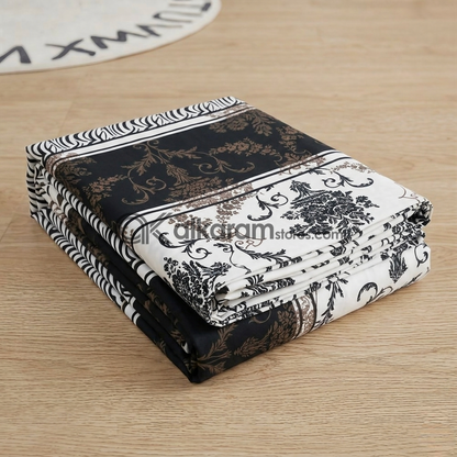 Crystal Cotton 3pc Bedsheet White Damask