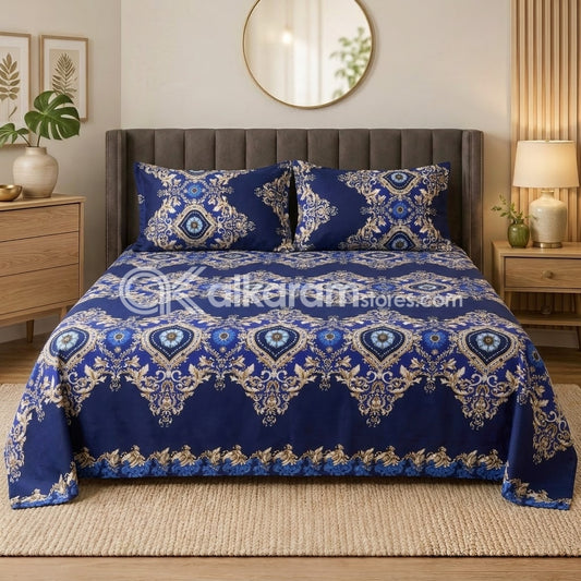 Crystal Cotton 3pc Bedsheet Blue Tapestry