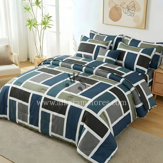 7pc Cotton Comforter Set Blanic Bricks