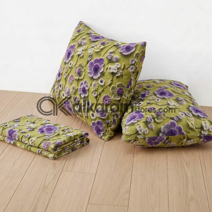 Pure Cotton 3pc Bedsheet Sage Bloom