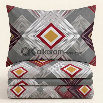Crystal Cotton 3pc Bedsheet Red Apex