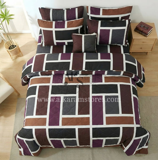 7pc Cotton Comforter Set Mehrage Bricks