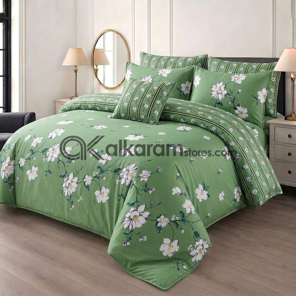 7pc Cotton Comforter Set SeeGreen Flower