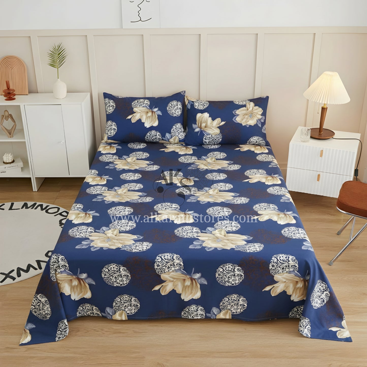 Crystal Cotton 3pc Bedsheet Rose Cloud