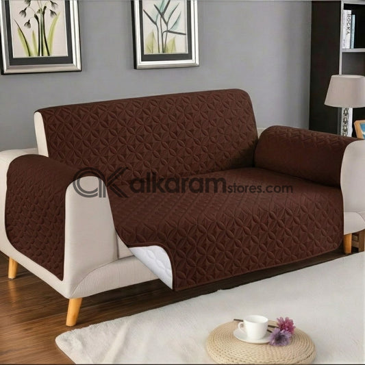 Quilted Dark Brown Sofa Cover