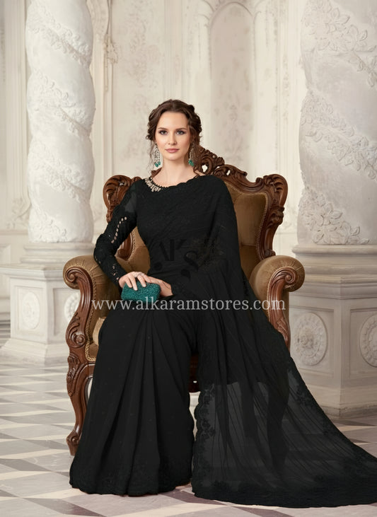 Fancy Saree Black# 109A