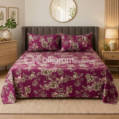 Crystal Cotton 3pc Bedsheet Pink Victorian