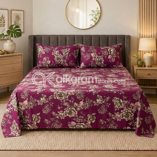 Crystal Cotton 3pc Bedsheet Pink Victorian