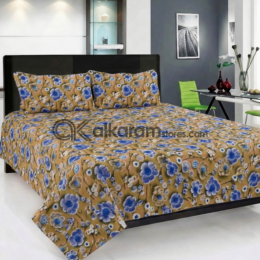 Pure Cotton 3pc Bedsheet Golden Aster