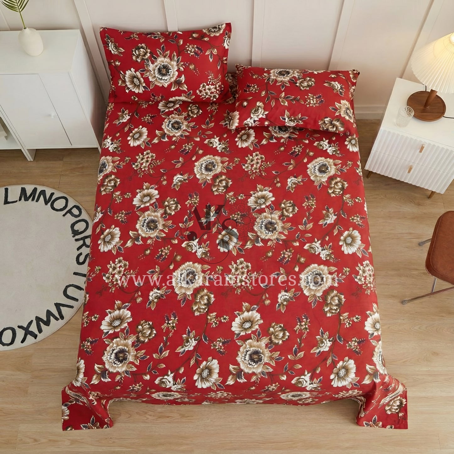 Crystal Cotton 3pc Bedsheet Ream Floral