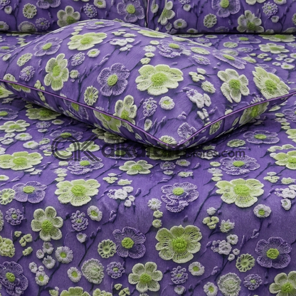 Pure Cotton 3pc Bedsheet Lavender Lime