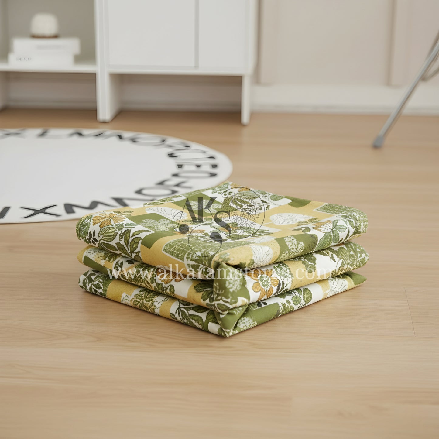 Crystal Cotton 3pc Bedsheet Olive Grid