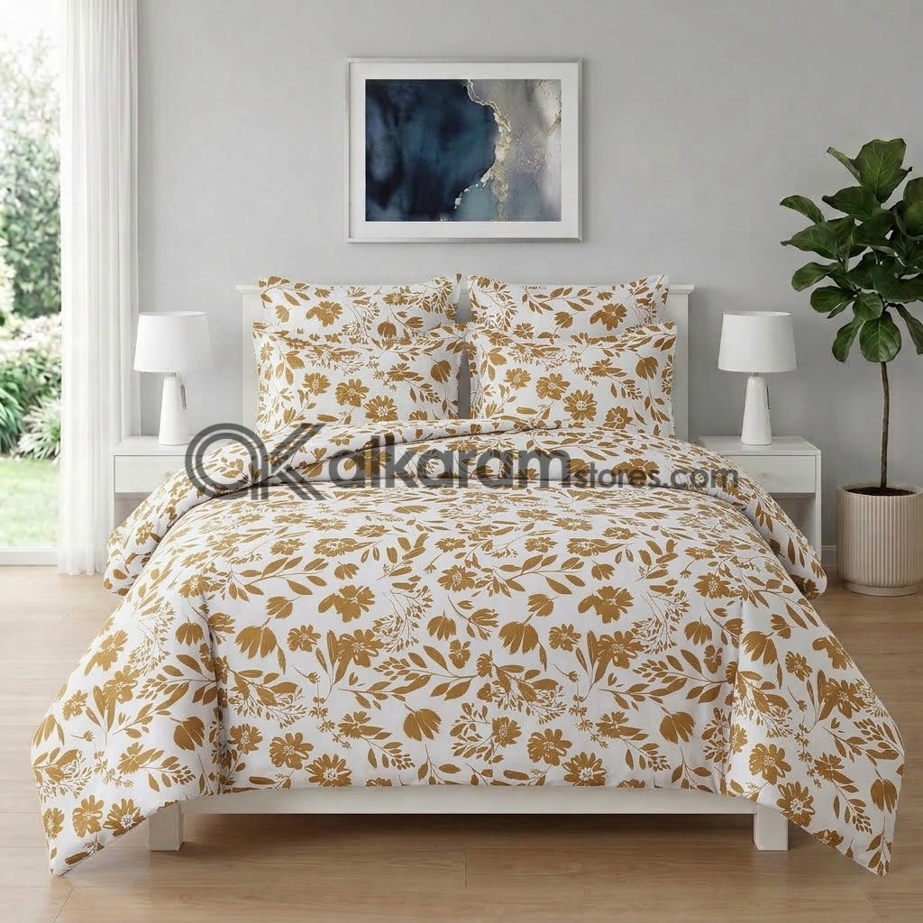 6 PC's Pure Cotton Comforter Set Sunlight Vine