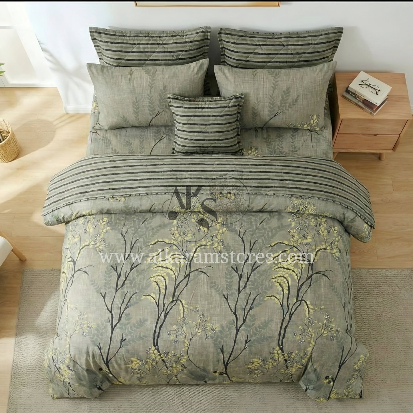 7pc Cotton Comforter Set Autumn