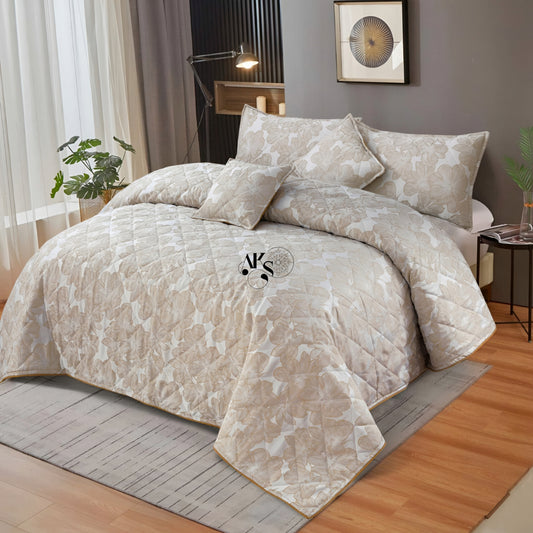 5pc Botanical Cream Bedspread