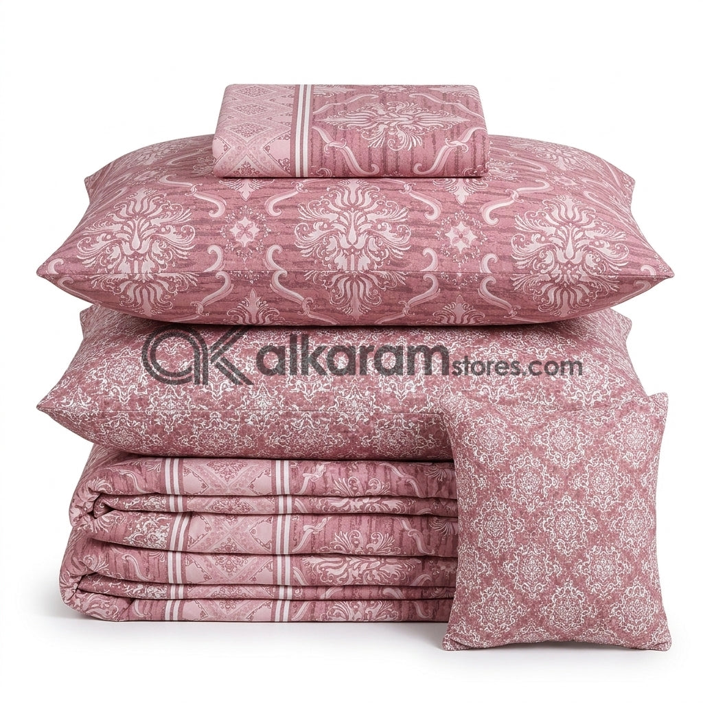 7pc Cotton Comforter Set Pink Regalia
