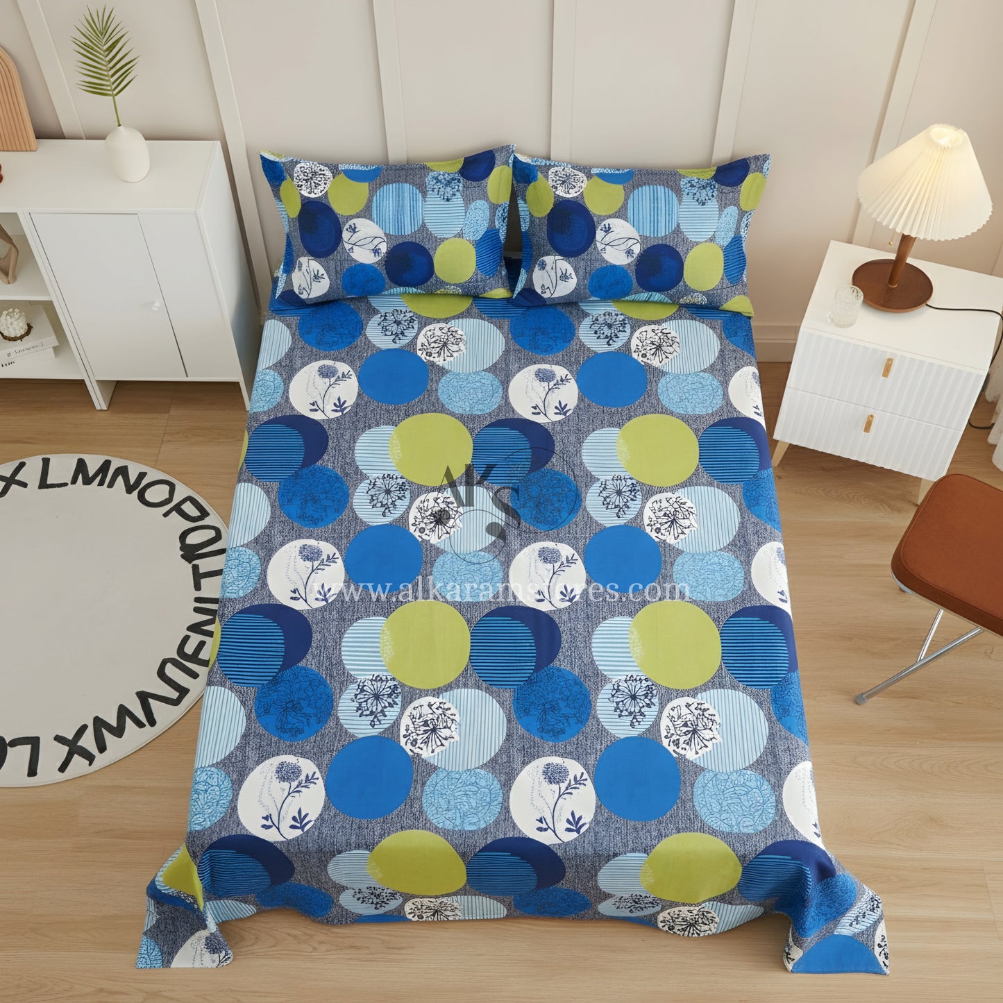 Crystal Cotton 3pc Bedsheet Blue Moon