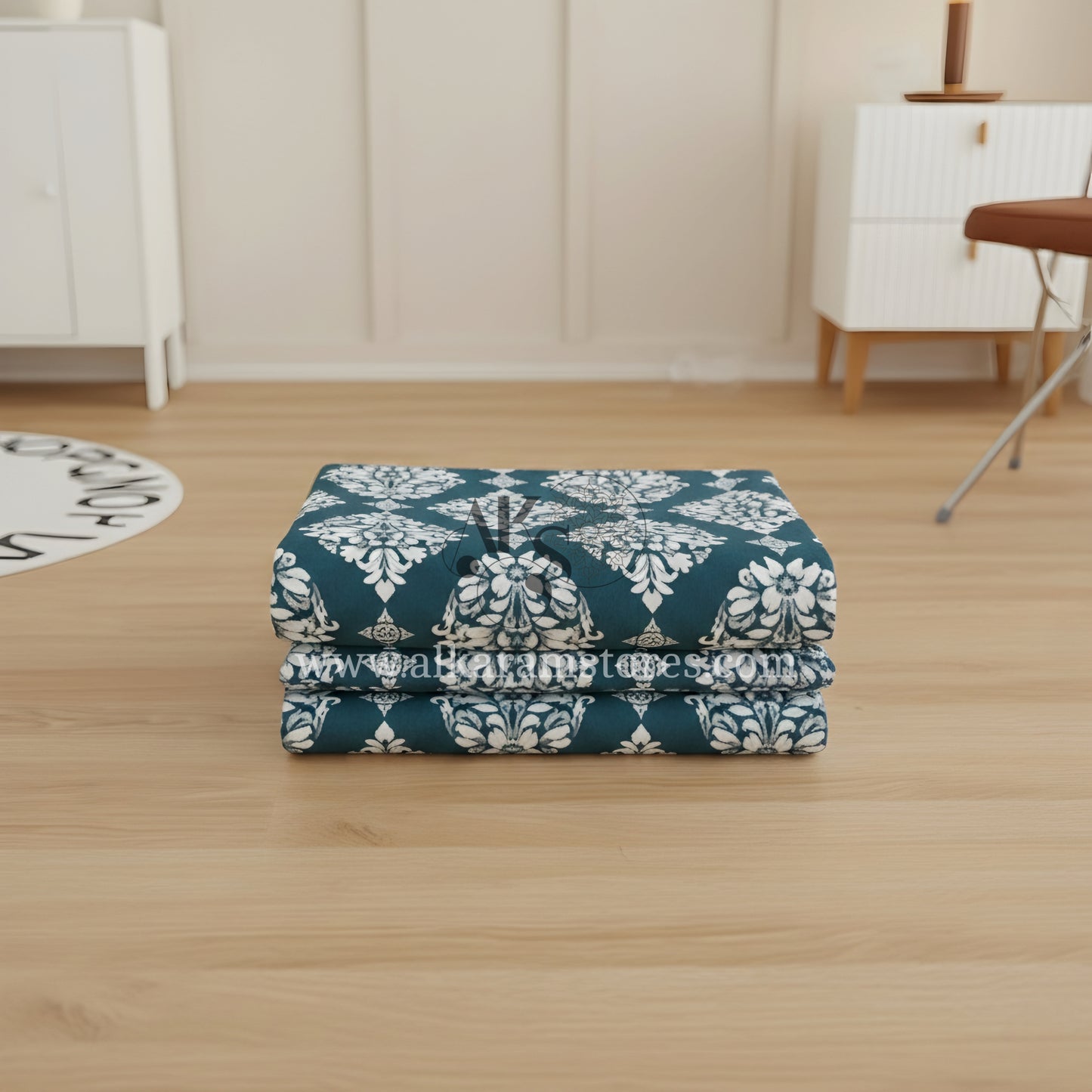 Crystal Cotton 3pc Bedsheet Zinc Diamond