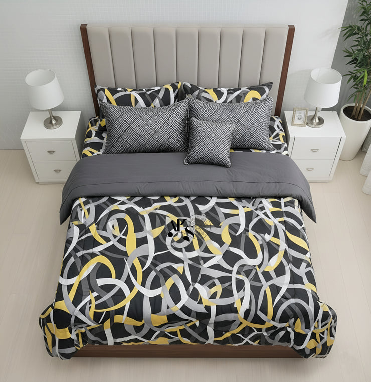 7pc Cotton Comforter Set - Yelgrey Zigzag