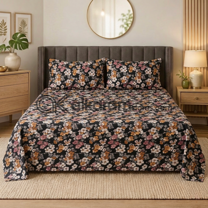 Pure Cotton 3pc Bedsheet Marigold Dusk