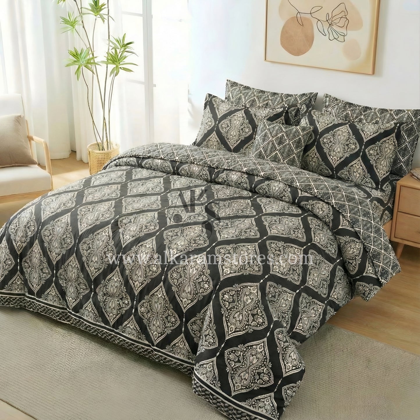 7pc CottonComforter Set Blaite Crystal