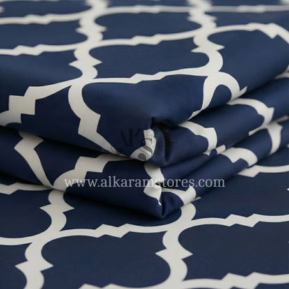 Crystal Cotton 3pc Bedsheet Blue Moroccan