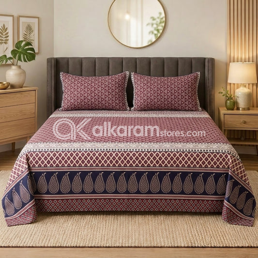 Crystal Cotton 3pc Bedsheet Dusty Rose