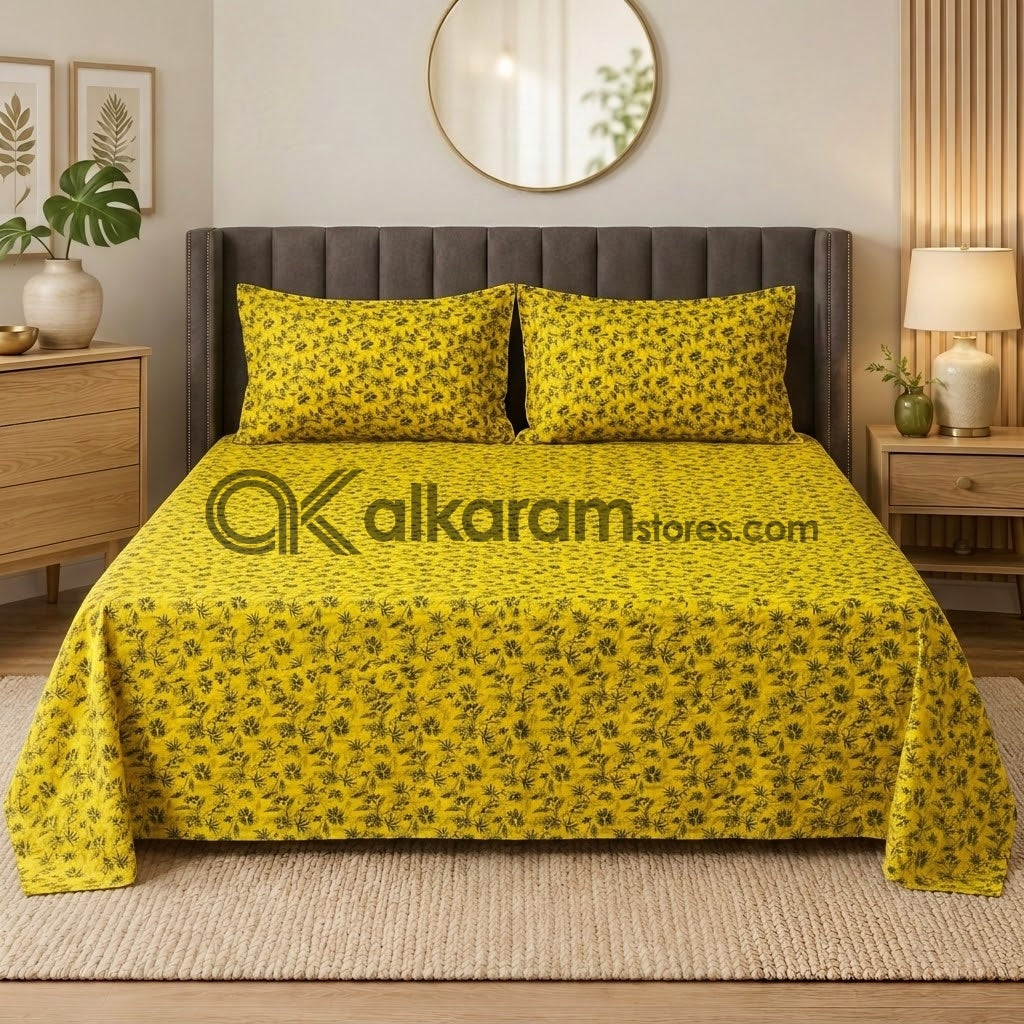 Crystal Cotton 3pc Bedsheet Amber Floral