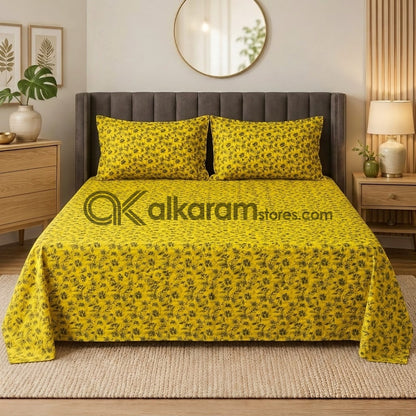 Crystal Cotton 3pc Bedsheet Amber Floral