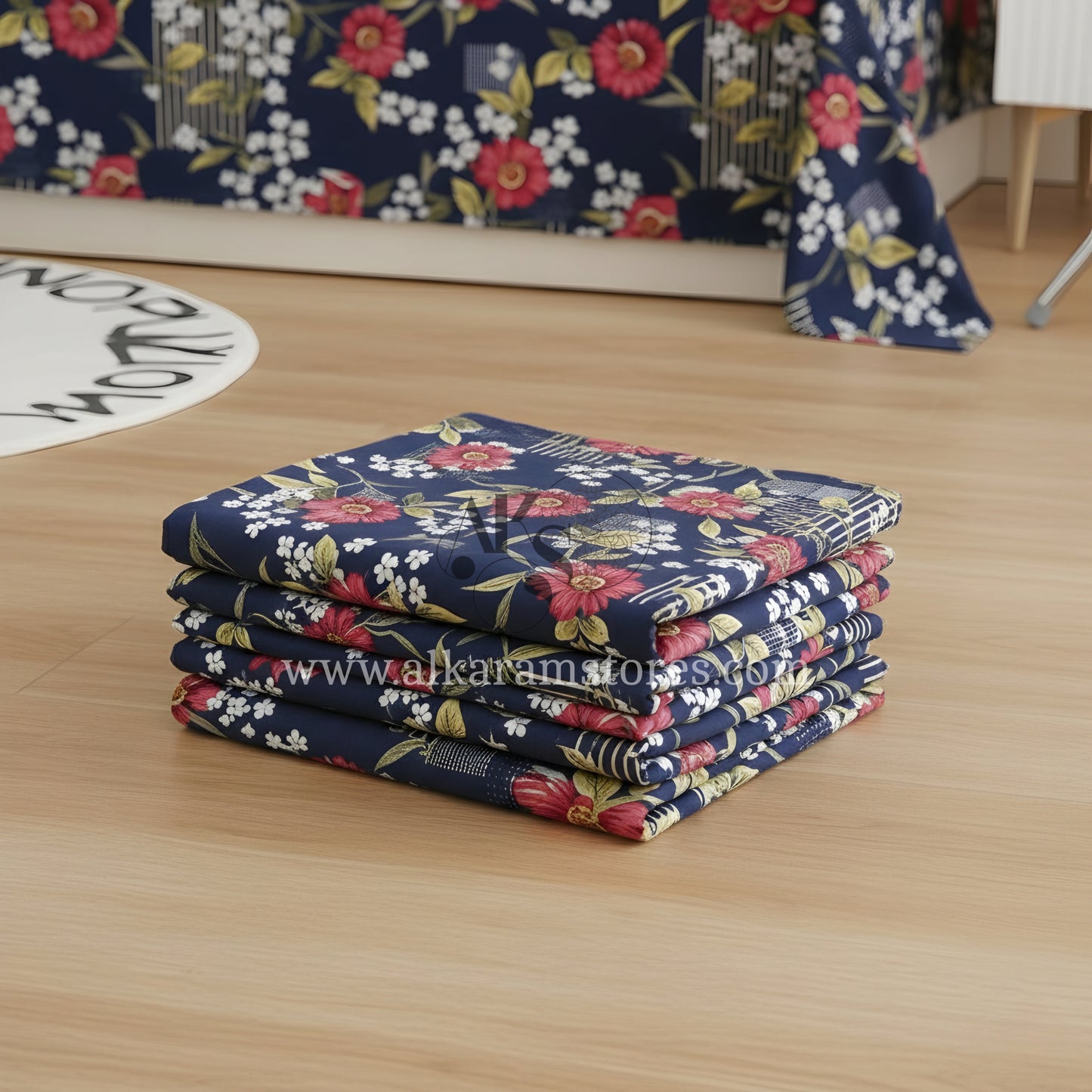 Crystal Cotton 3pc Bedsheet Blue Dahlias