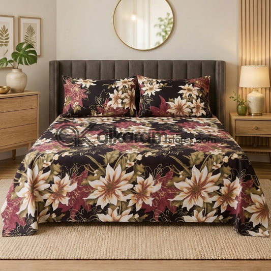 Crystal Cotton 3pc Bedsheet Sypia Mocha