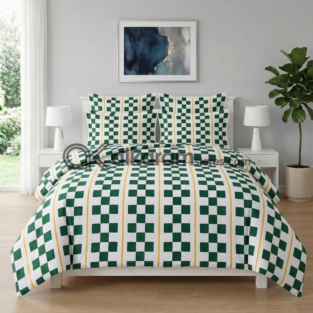 6 PC's Pure Cotton Comforter Set Emerald Track