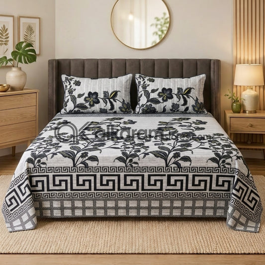 Crystal Cotton 3pc Bedsheet Black Mocha