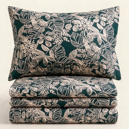 Crystal Cotton 3pc Bedsheet Green Tropical