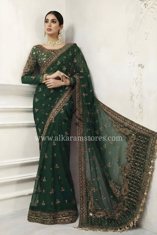 Fancy Saree Dark Green# 113A