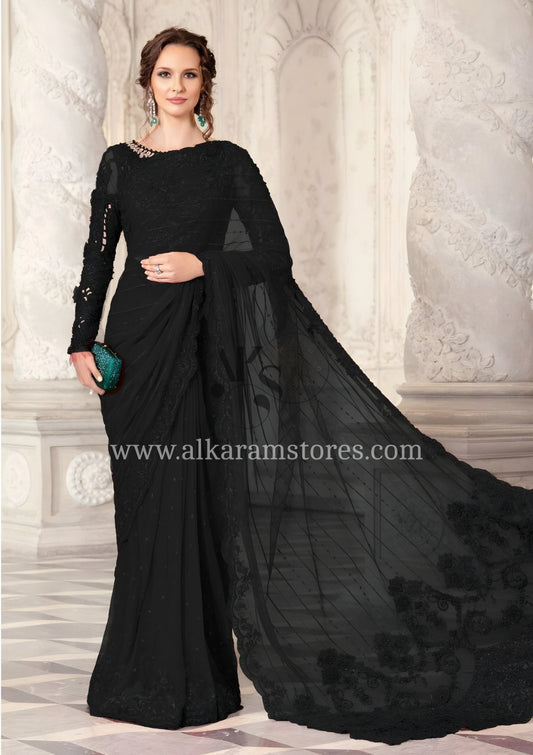Fancy Saree Black# 109A